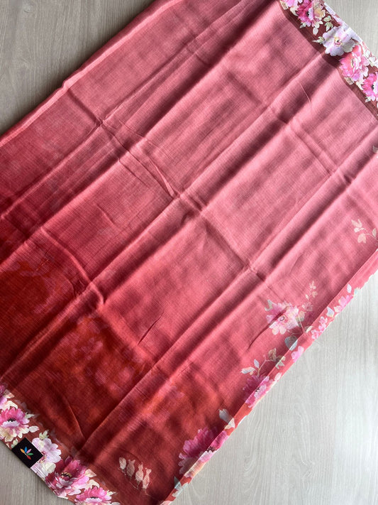 Rust Shade Digital Printed Pure Soft Kota Saree - 28269