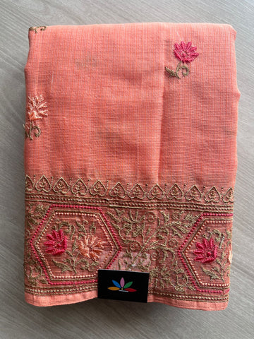 Machine Embroidered Pure Kota Saree - 28281