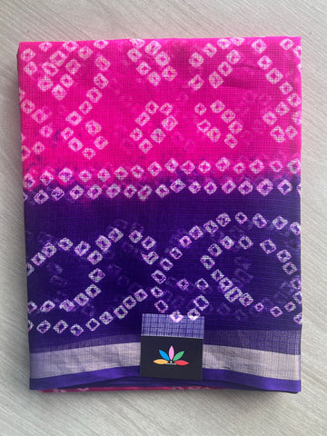 Bandhani Print Pure Kota Silk Saree - 33069
