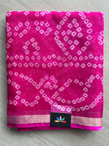 Bandhani Print Pure Kota Silk Saree - 33072