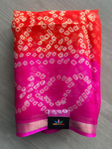 Bandhani Print Pure Kota Silk Saree - 33073