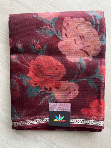 Small Border Printed Kota Silk Saree - 33076