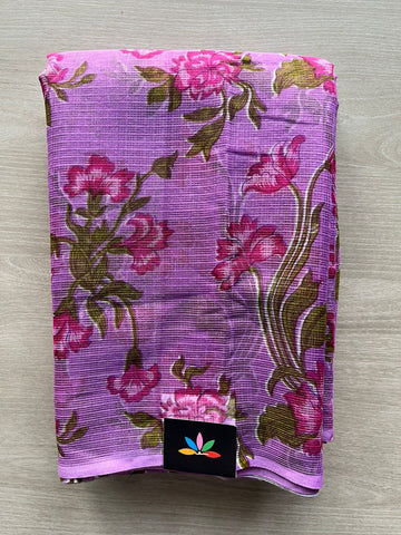 Printed Kota Cotton Saree (Without Blouse) - 33222_33223