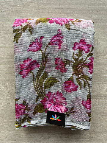 Printed Kota Cotton Saree (Without Blouse) - 33224