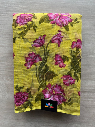 Printed Kota Cotton Saree (Without Blouse) - 33225