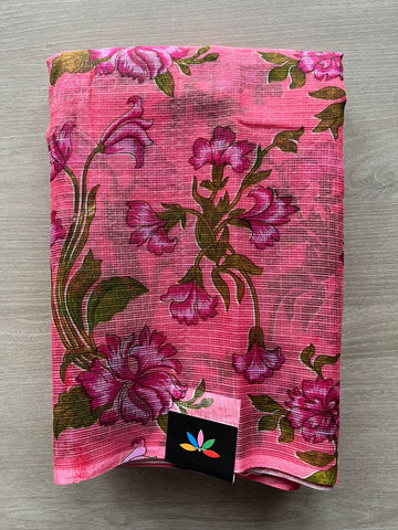 Printed Kota Cotton Saree (Without Blouse) - 33226