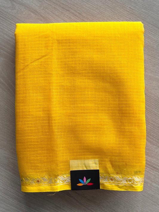 Amber Shade Small Woven Border Kota Cotton Saree - 33860