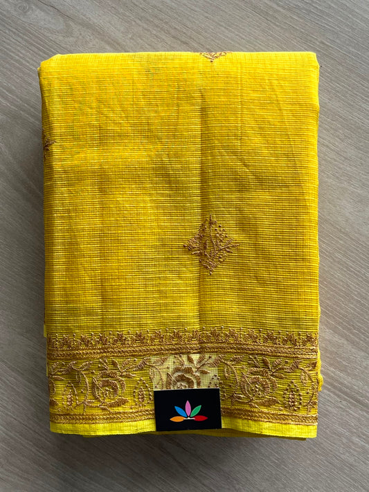 Embroidered Kota Cotton Saree - 33903