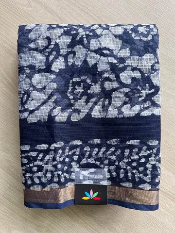 Batik Print Kota Doria Saree - 34872