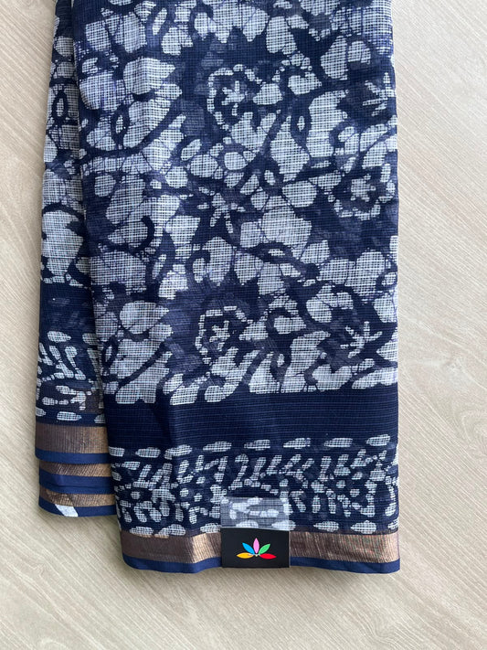 Batik Print Kota Doria Saree - 34872