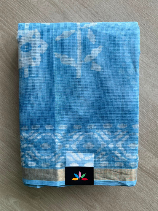 Batik Print Kota Doria Saree - 34875