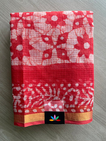 Batik Print Kota Doria Saree - 34877
