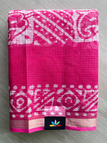 Batik Print Kota Doria Saree - 34880