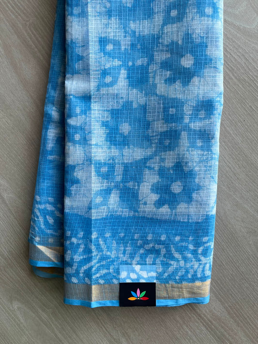 Batik Print Kota Doria Saree - 34881