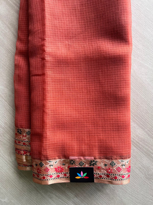 Woven Border Kota Saree - 34905