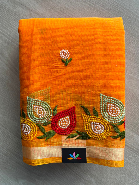 Floral Embroidered Kota Saree - 34954