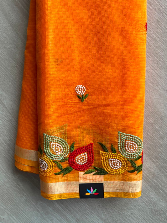 Floral Embroidered Kota Saree - 34954