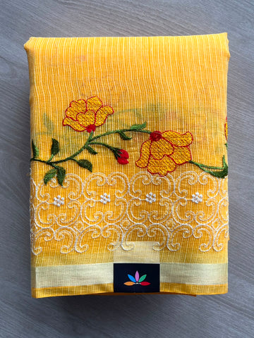 Floral Embroidered Kota Saree - 34957