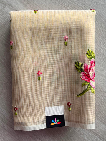 Floral Embroidery Tissue Kota Saree - 34971