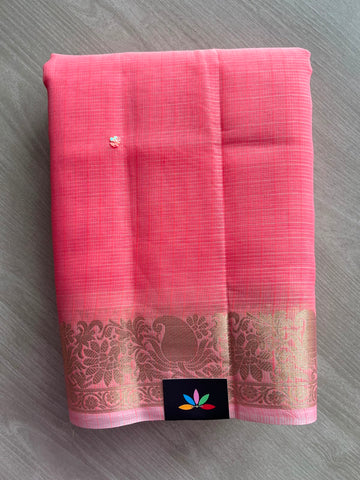 Sequin Work Woven Border Blended Kota Saree - 34973