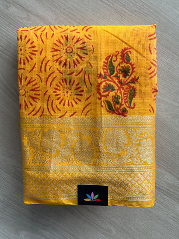 Simple Printed Woven Border Kota Saree - 35605