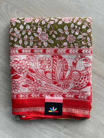 Kalamkari Design Print Kota Silk Saree - 35611