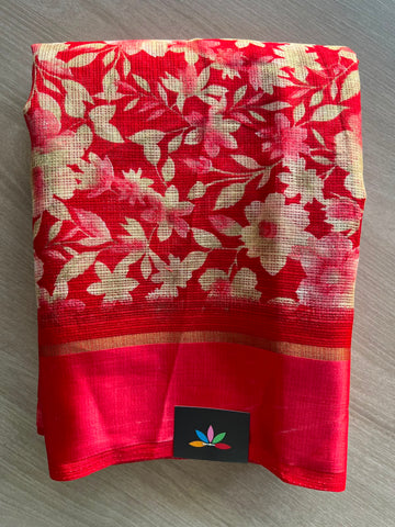 Printed Mixed Silky Kota Saree with Satin Border - 35653