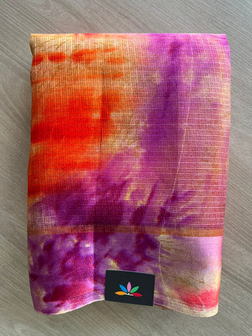 Printed Mixed Silky Kota Saree with Satin Border - 35654