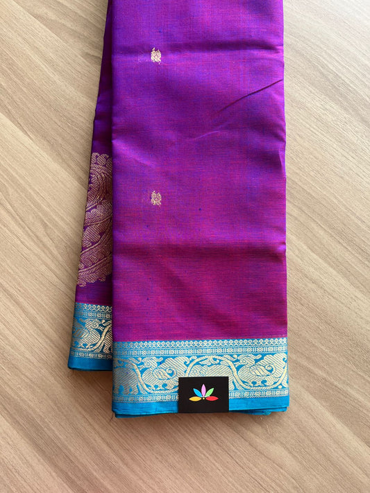 Small Border Handloom Kanchi Silk Cotton Saree-13990