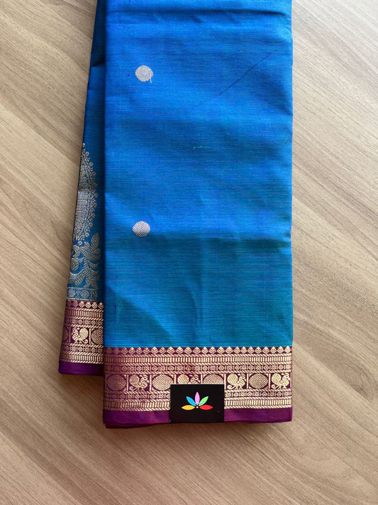 Small Border Handloom Kanchi Silk Cotton Saree-13991