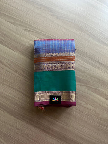 Long Border Lakshadeepam Kanchi Silk Cotton Saree -14000