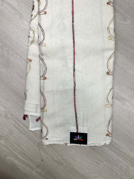 Khesh Kantha Stitch Cotton Saree - 23618