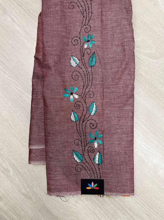 Khesh Kantha Stitch Cotton Saree - 23619