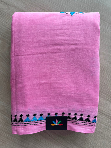 Kantha Stitch Cotton Saree - 33502