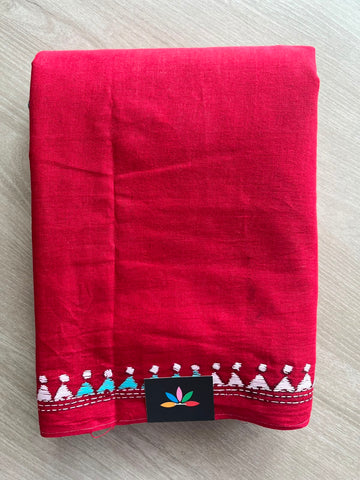 Kantha Stitch Cotton Saree - 33503