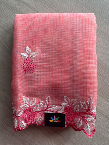 Cutwork Border Embroidered Kota Saree with Blouse-26759-26760