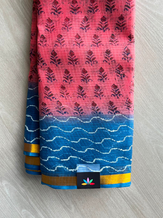 Block Printed Kota Saree - 34565
