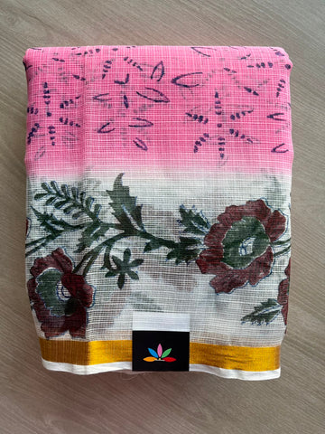 Block Printed Kota Saree - 34585