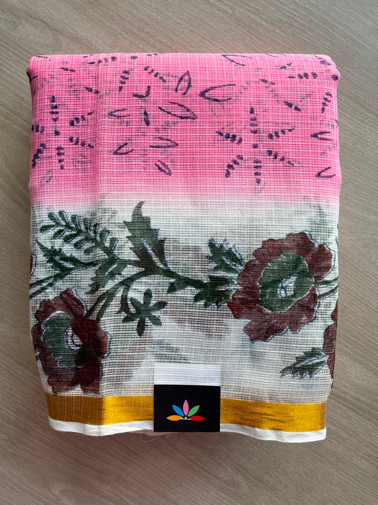 Block Printed Kota Saree - 34585