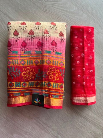 Block Printed Kota Saree - 34586