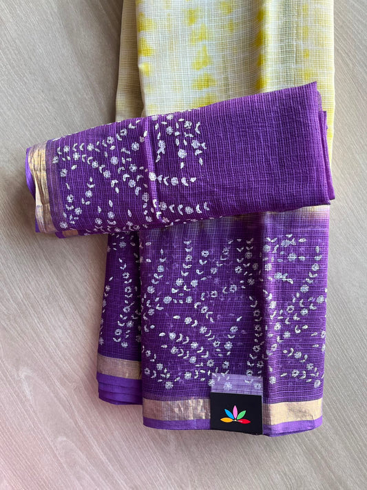 Block Printed Kota Saree - 34592