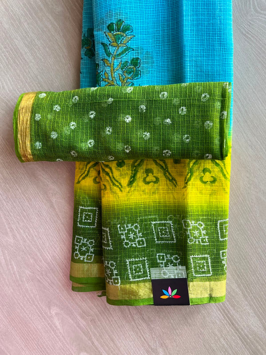 Block Printed Kota Saree - 34596