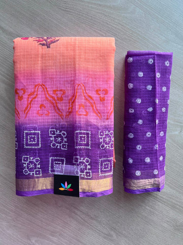 Block Printed Kota Saree - 34598