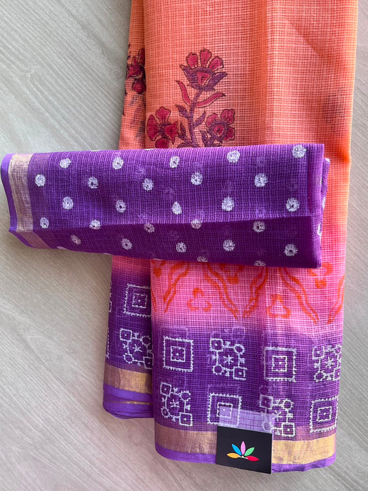 Block Printed Kota Saree - 34598