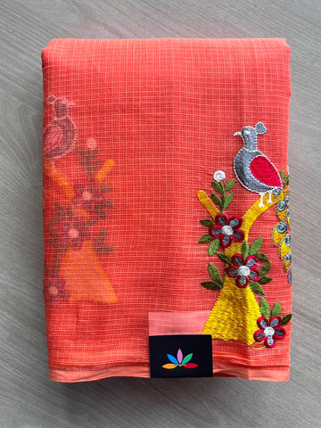 Designer Embroidered Kota Saree (Without Blouse) - 34676