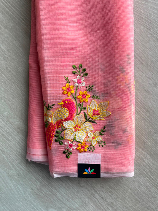 Designer Embroidered Kota Saree - 34726-34727