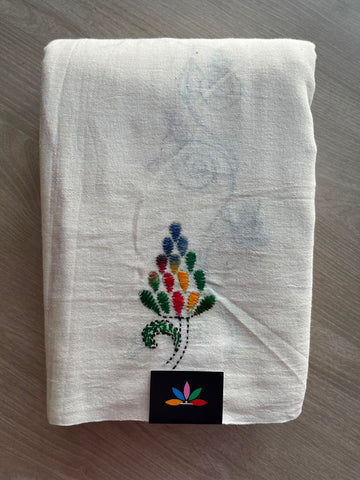 Kantha Stitch Cotton Saree - 33413