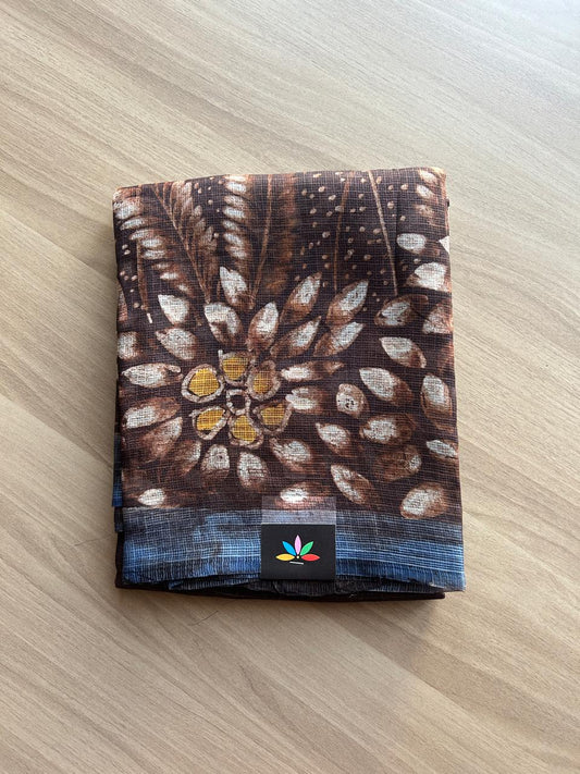 Handcrafted Batik Printed Krishna Pallu Kota Silk Saree -23340