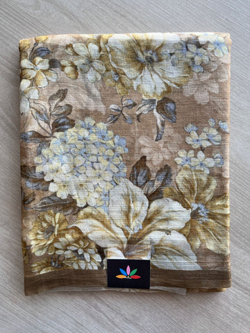Beige Shade Digital Printed Pure Kota Silk Saree -23339