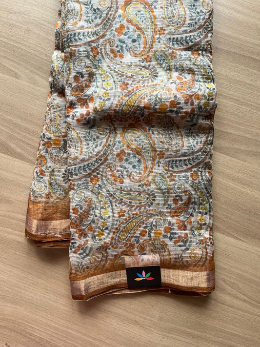 Floral Digital Printed Kota Doria Saree-23350